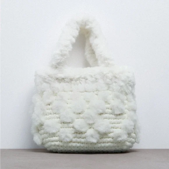Zara Bags Zara White Crochet Mini Shopper Bag Poshmark